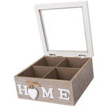 Wooden Tea Box with Lid Tea Bag Holder Organizer for Assorted Teas