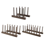 Wooden Tea Tray Holder Chicken Wing Storage Rack Organizer