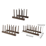 Wooden Tea Tray Holder Chicken Wing Storage Rack Organizer