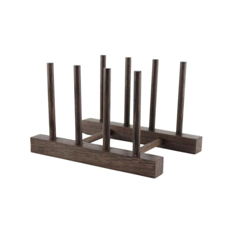 Wooden Tea Tray Holder Chicken Wing Storage Rack -3 Grids