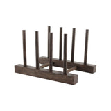 Wooden Tea Tray Holder Chicken Wing Storage Rack -3 Grids