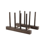 Wooden Tea Tray Holder Chicken Wing Storage Rack Organizer