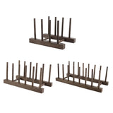Wooden Tea Tray Holder Chicken Wing Storage Organizer 7 Grids
