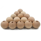 Wooden Teether 100pcs Chew Beech Beads Unfinished DIY Jewelry