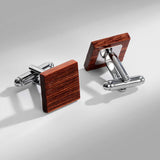 Wooden Tie Clip Cufflink Set Men Classic Tie Clips Brown Tie Collar Pin Jewelry