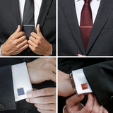 Wooden Tie Clip Cufflink Set Men Classic Tie Clips Brown Tie Collar Pin Jewelry