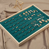 Beige/Green Velvet Necklace Organizer Jewelry Packaging