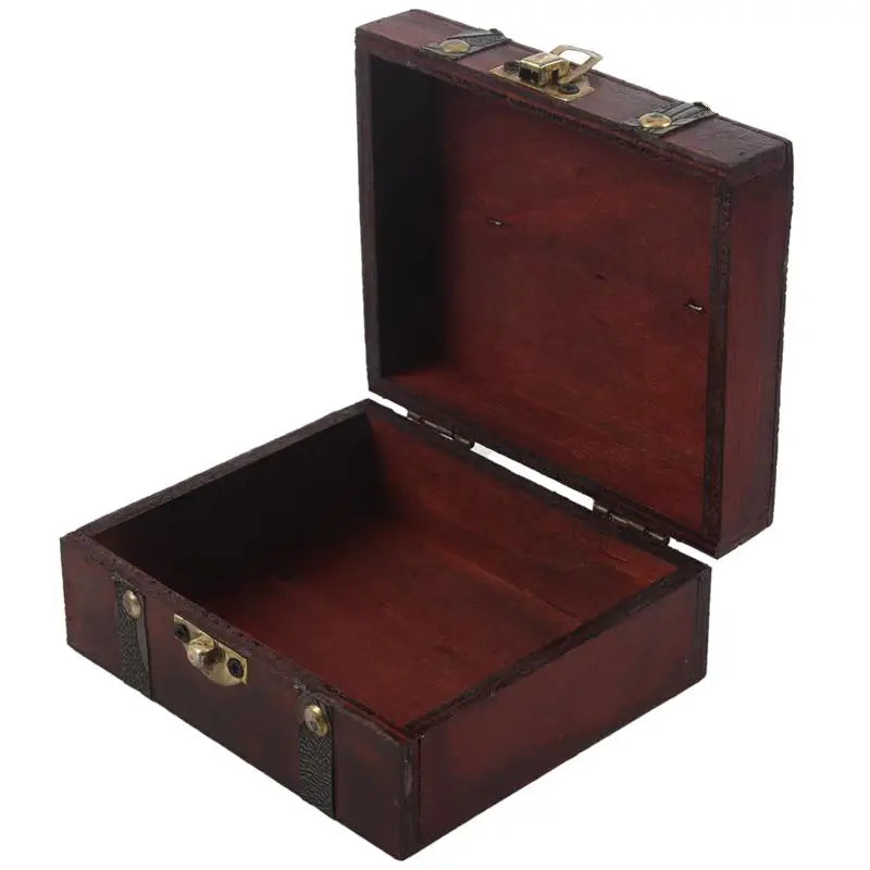 Vintage Lock Treasure Chest Jewelery Storage Box Case Organiser Ring Gift