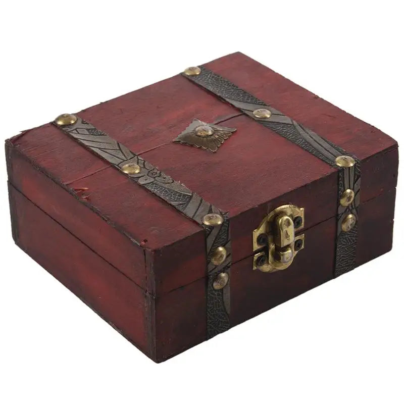 Vintage Lock Treasure Chest Jewelery Storage Box Case Organiser Ring Gift