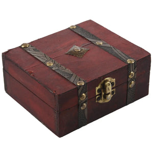 Vintage Lock Treasure Chest Jewelery Box Ring Storage