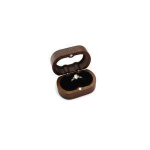 Personalized Wooden Wedding Ring Box Gift Logo Jewelry Holder