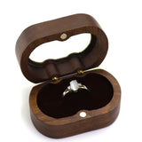 Personalized Wooden Wedding Ring Box Gift Logo Jewelry Holder