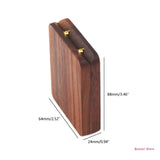 Wooden Wedding Ring Box-Square Thin Engagement Revolving Box Jewelry Gift