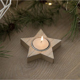 Wooden Xmas Snowflake Candlestick Christmas Tree Shape Candle Holder