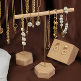 Wooden & Metal Necklace Holders Bracelet Stand Jewelry Chain Earring Organizer