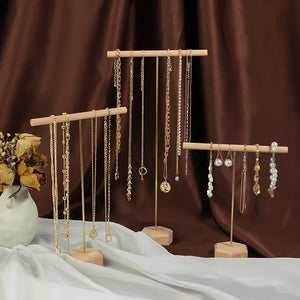 Wooden & Metal Necklace Holders Bracelet Stand Jewelry Chain Earring Organizer