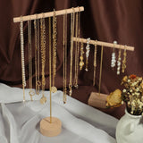 Wooden & Metal Necklace Holders Bracelet Stand Jewelry Chain Earring Organizer