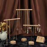 Wooden & Metal Necklace Holders Bracelet Stand Jewelry Chain Earring Organizer