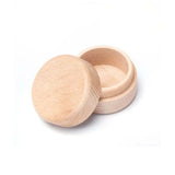 Vintage Wooden Jewelry Box Round Storage Ring Earrings Natural Gift