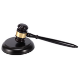 Wooden Gavel Auction Hammer w/ Sound Block for Attorney Handwork