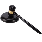 Wooden Gavel Auction Hammer w/ Sound Block for Attorney Handwork