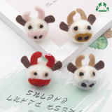 Pastel Colorful Calf Doll Christmas Wool Felt Ball Pom Poms