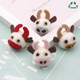 Pastel Colorful Calf Doll Christmas Wool Felt Ball Pom Poms