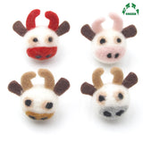 Pastel Colorful Calf Doll Christmas Wool Felt Ball Pom Poms