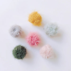 Wool Goods Pendant Necklace Round Ball Earring Accessories Supplies 8pcs