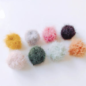 Wool Goods Pendant Necklace Round Ball Earring Accessories Supplies 8pcs