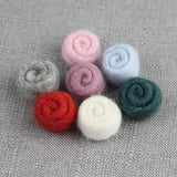 Wool Felt Flowers 3D Flower DIY Hair Jewelry Christmas Floral Decor 40pcs