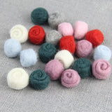 Wool Felt Flowers 3D Flower DIY Hair Jewelry Christmas Floral Decor 40pcs