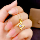Moissanite Necklace 925 Silver Plated Birthday Gift