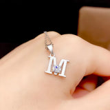 Moissanite Necklace 925 Silver Plated Birthday Gift