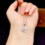 Moissanite Necklace 925 Silver Plated Birthday Gift