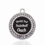 Basketball Circle Necklace Stars Ball Pendant Crystal Chain Necklace