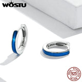 Wostu 925 Silver Hoop Earrings for Lady Girl Jewelry Wedding Party