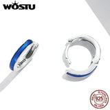 Wostu 925 Silver Hoop Earrings for Lady Girl Jewelry Wedding Party