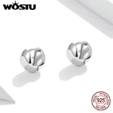 Wostu 925 Sterling Silver Mirror Stud Earrings for Women