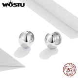 Wostu 925 Sterling Silver Mirror Stud Earrings for Women
