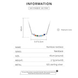 Wostu 925 Sterling Silver Rainbow Necklace Pendant For Women Fine Chain Jewelry
