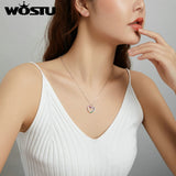 Wostu 925 Silver Rainbow Zircon Necklace for Women