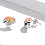 Wostu 925 Silver Mushroom Ear Studs Earrings for Women Sterling Clip Earring