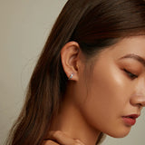 Wostu 925 Silver Colorful Paws Sun Ear Studs Zircon Jewelry