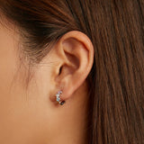 Wostu 925 Silver Colorful Paws Sun Ear Studs Zircon Jewelry