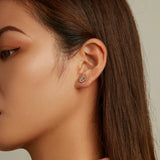 Wostu 925 Silver Colorful Zirconium Paw Stud Earrings for Women