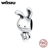 Wostu 925 Sterling Silver Rabbit Charm for Bracelet DIY Jewelry
