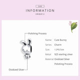 Wostu 925 Sterling Silver Rabbit Charm for Bracelet DIY Jewelry