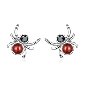 Wostu 925 Silver Spider Stud Earrings Halloween Collection Gift
