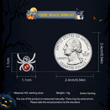 Wostu 925 Silver Spider Stud Earrings Halloween Collection Gift